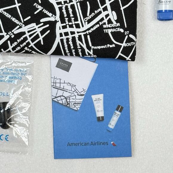 American Airlines Toiletry Bag STATE Amenity Kits Brooklyn Map - Picture 6 of 6